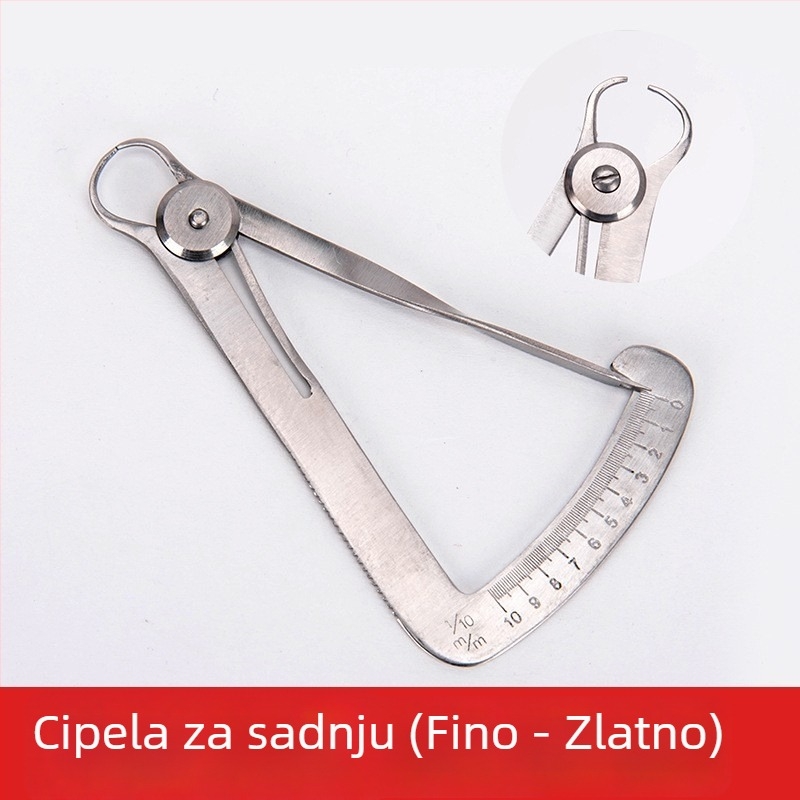Stomatološki metalni kaliper za mjerenje voska i unutarnje krune – visoka preciznost, nehrđajući čelik