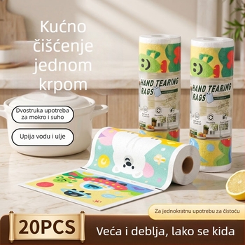 Kuhinjska krpa u Insta stilu, za ručno kidanje, dvostruka uporaba suho/mokro, ručno oslikani uzorak