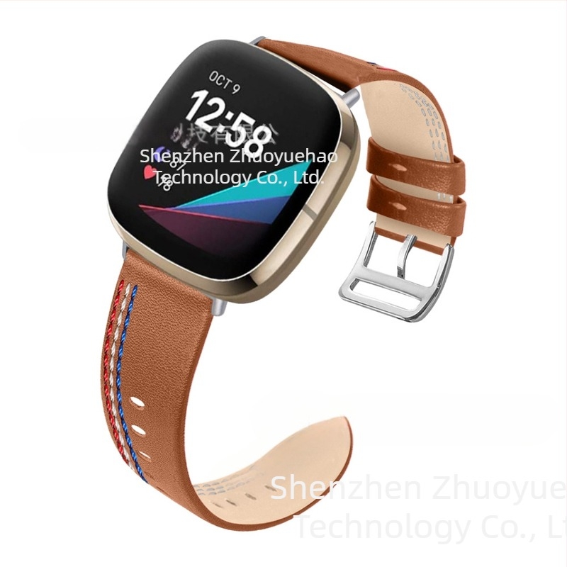Kožna narukvica za sat s tri šavova za Fitbit Versa 3/Sense