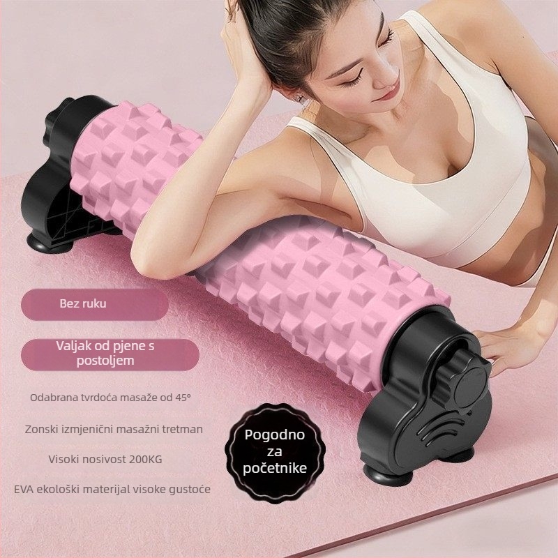 Stalak za foam roller i joga štap za opuštanje mišića potkoljenice i masažu meridijana, valjak za zatezanje i toniziranje nogu