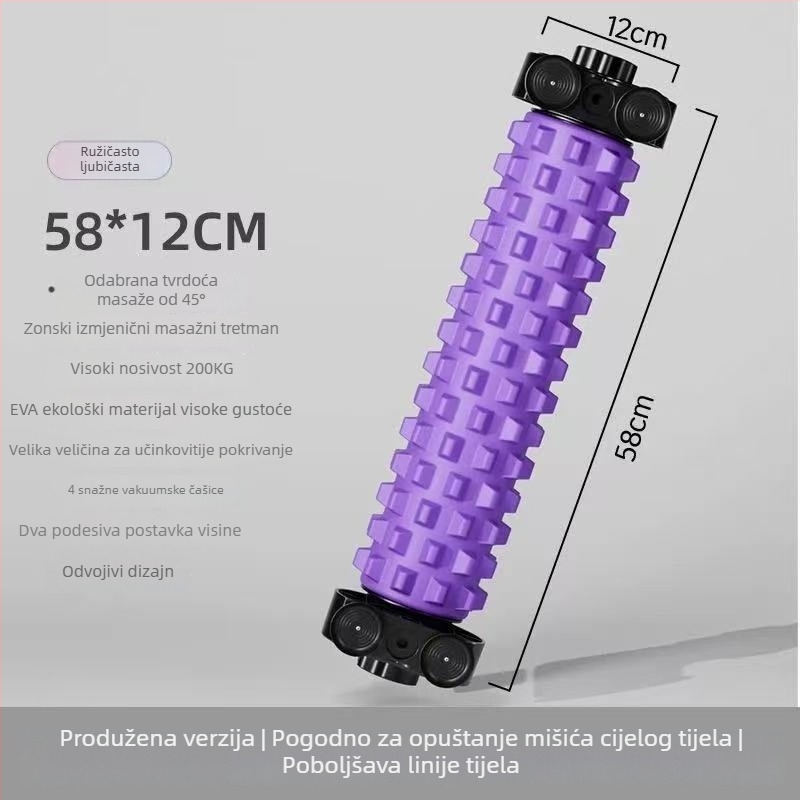 Stalak za foam roller i joga štap za opuštanje mišića potkoljenice i masažu meridijana, valjak za zatezanje i toniziranje nogu