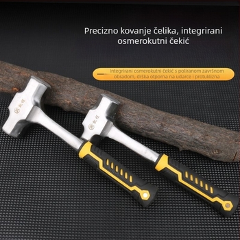 Jednodelni teški oktogonalan čekić sa glavom od ugljičnog čelika – višefunkcionalni ručni alat