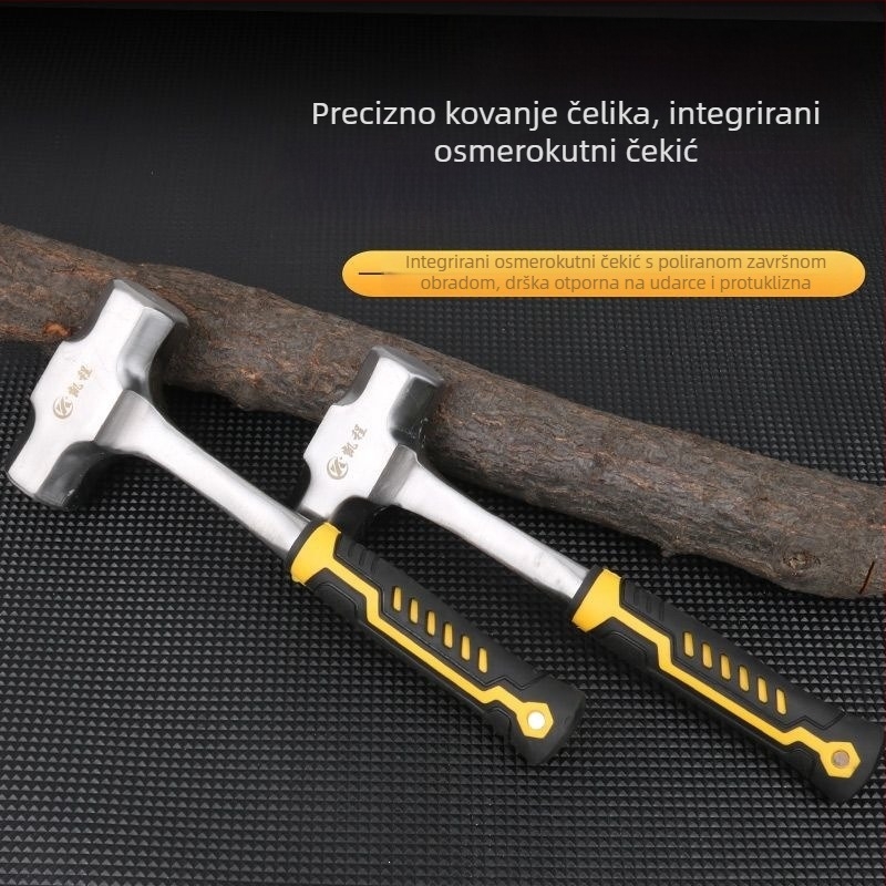 Jednodelni teški oktogonalan čekić sa glavom od ugljičnog čelika – višefunkcionalni ručni alat