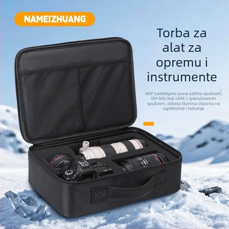 Zaštitna torba za opremu i instrumente, torba za alate, skladišna torba za fotografske uređaje s 360° povećanom zaštitom od udaraca, izdržljiva torba za objektive