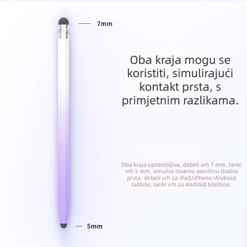 Univerzalni kapacitivni stylus s silikonskim vrhom za telefone i tablete — crtanje, uređivanje, pisanje