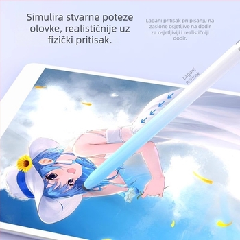 Univerzalni kapacitivni stylus s silikonskim vrhom za telefone i tablete — crtanje, uređivanje, pisanje