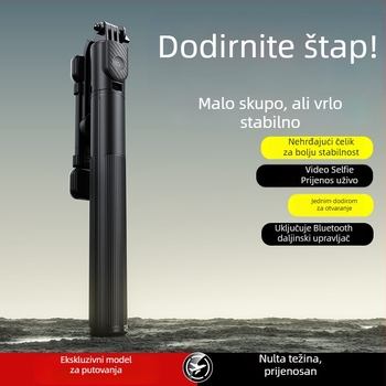 Selfie štapić s Bluetooth daljinskim upravljačem, 1,7 m – prijenosni stalak za mobitel i tripod za livestream