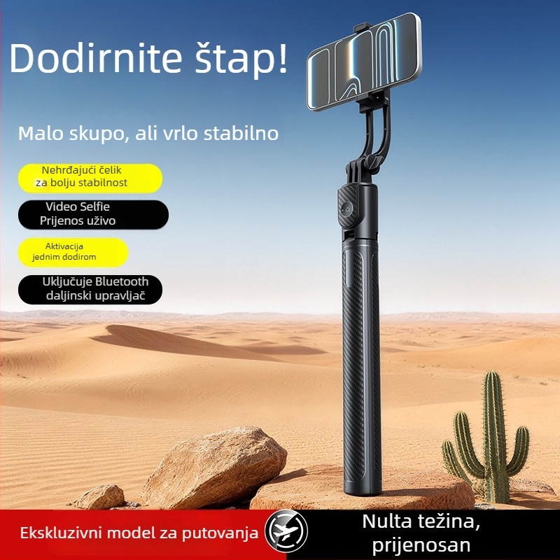 Selfie štapić s Bluetooth daljinskim upravljačem, 1,7 m – prijenosni stalak za mobitel i tripod za livestream
