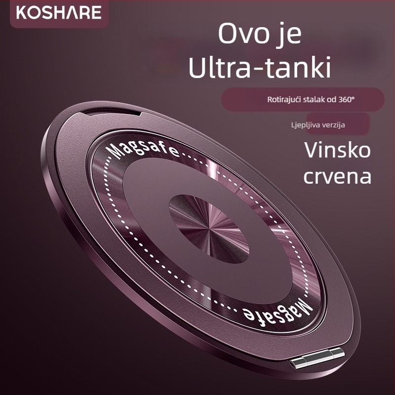 Nova ultra-tanka držač prstena za mobitel s 360° rotacijom magnetski sklop i višestrukom funkcijom, pogodan za muškarce i žene