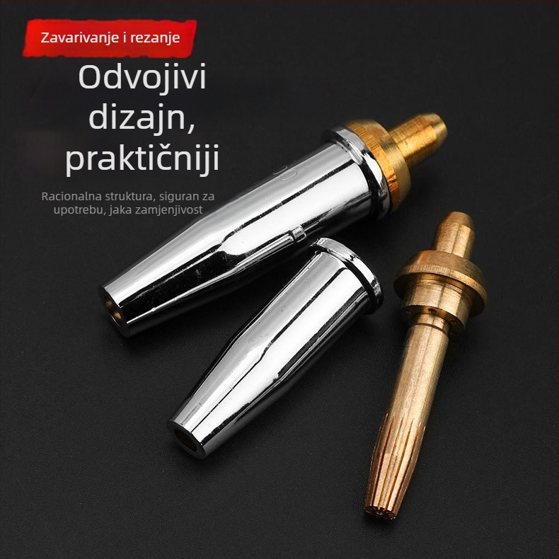 Dvo-dijelna mlaznica za rezanje od nehrđajućeg čelika za tekući propan plin, tip G07-30/100/300, broj 123.
