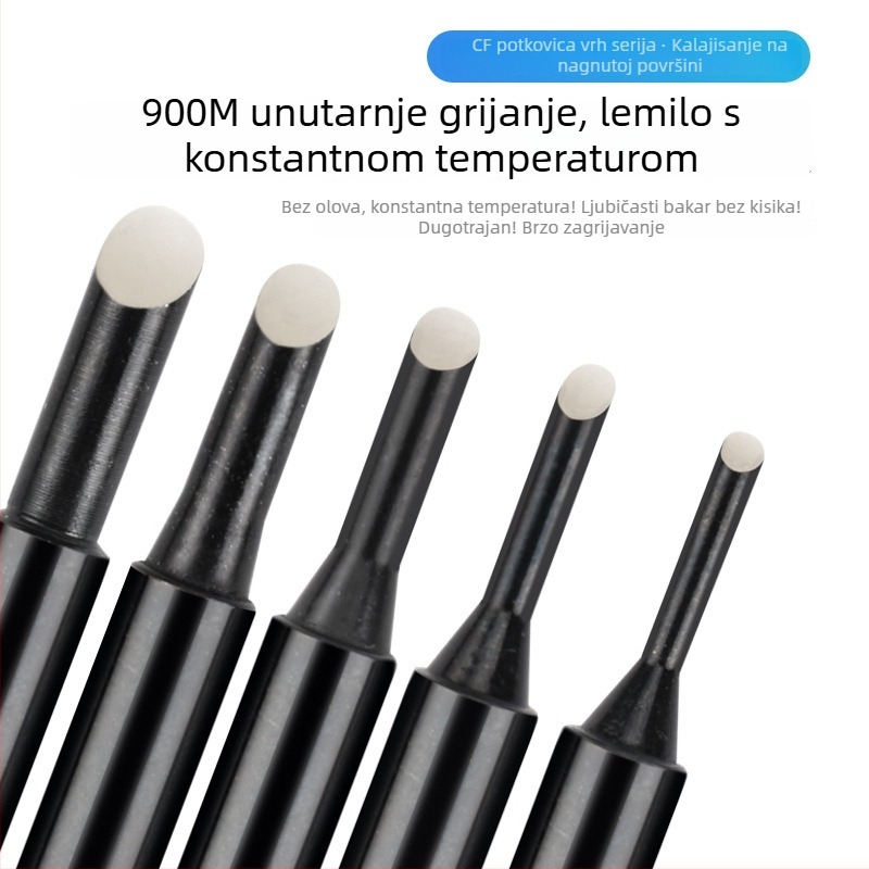 936 Lemilna vrh, potkovastog oblika, CF serija, 42 mm, 60 W, 200–480°C, bez olova, bakrena elektroplatirana legura