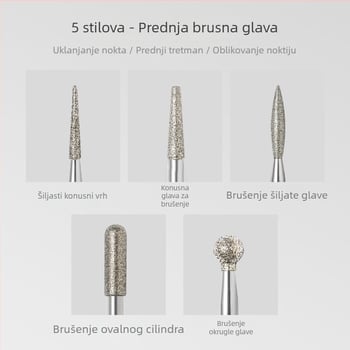 Ruski stil predobrada glava za brušenje za alate za manikuru – set dijamantnih glava
