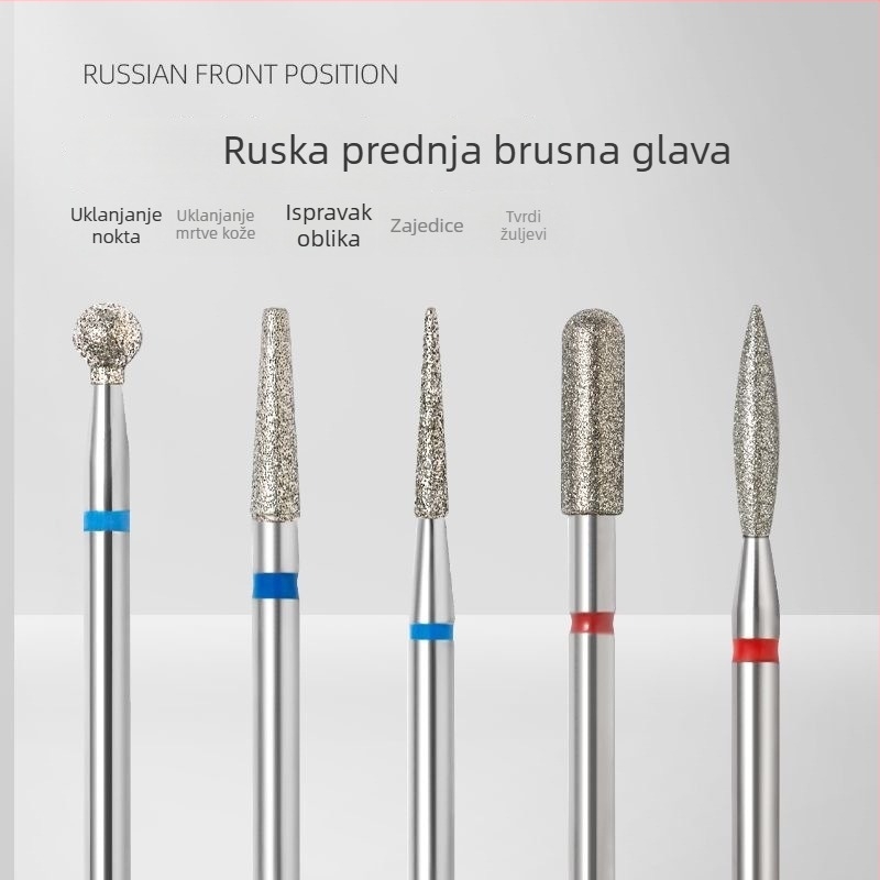 Ruski stil predobrada glava za brušenje za alate za manikuru – set dijamantnih glava