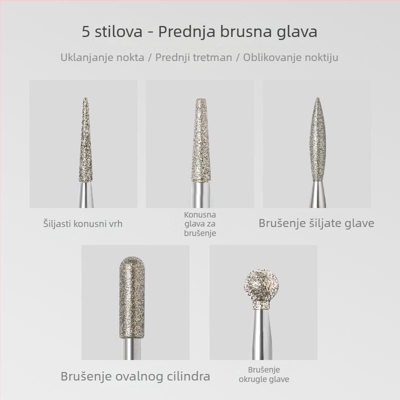 Ruski stil predobrada glava za brušenje za alate za manikuru – set dijamantnih glava