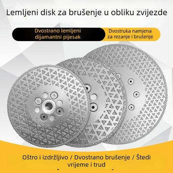 Dvostrani brazirani dijamantni brusni disk za mramor, keramičke pločice i kvarcni kamen – rezanje i poliranje
