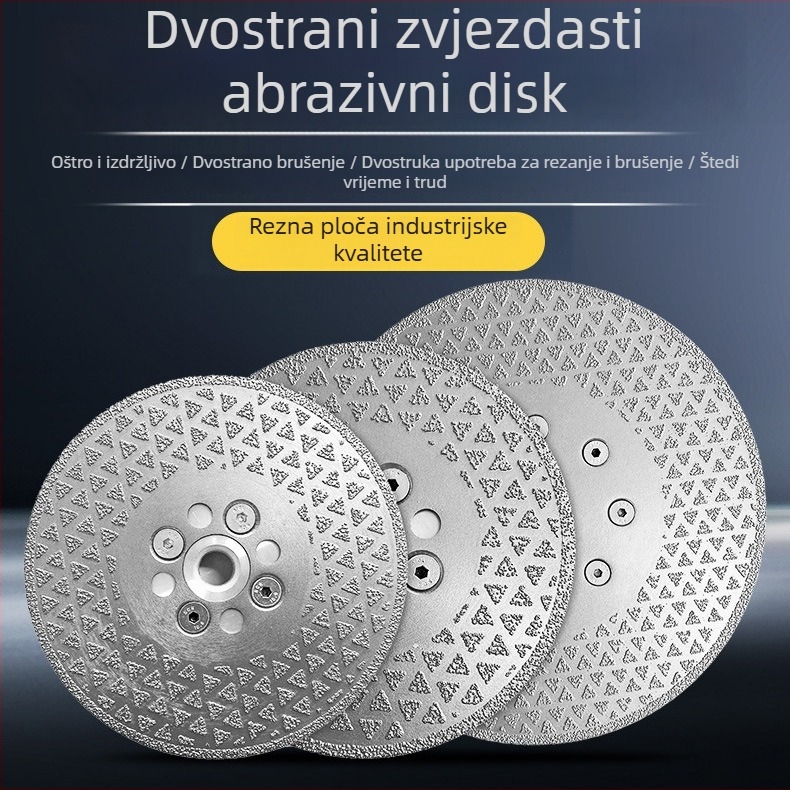 Dvostrani brazirani dijamantni brusni disk za mramor, keramičke pločice i kvarcni kamen – rezanje i poliranje