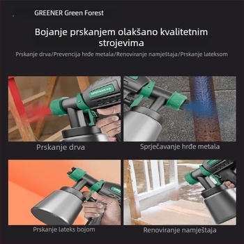 Green Forest električni sprej za boje — sve-u-jednom sustav za boje od pravog kamena i latexa, kompaktno za automobil