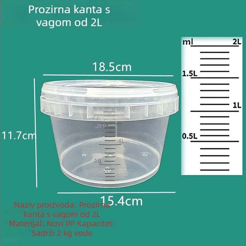 Visoko precizna mjerna kanta s velikim kapacitetom i skalom, plastična mjerna posuda s poklopcem za miješanje otopina za dezinfekciju, 20 L