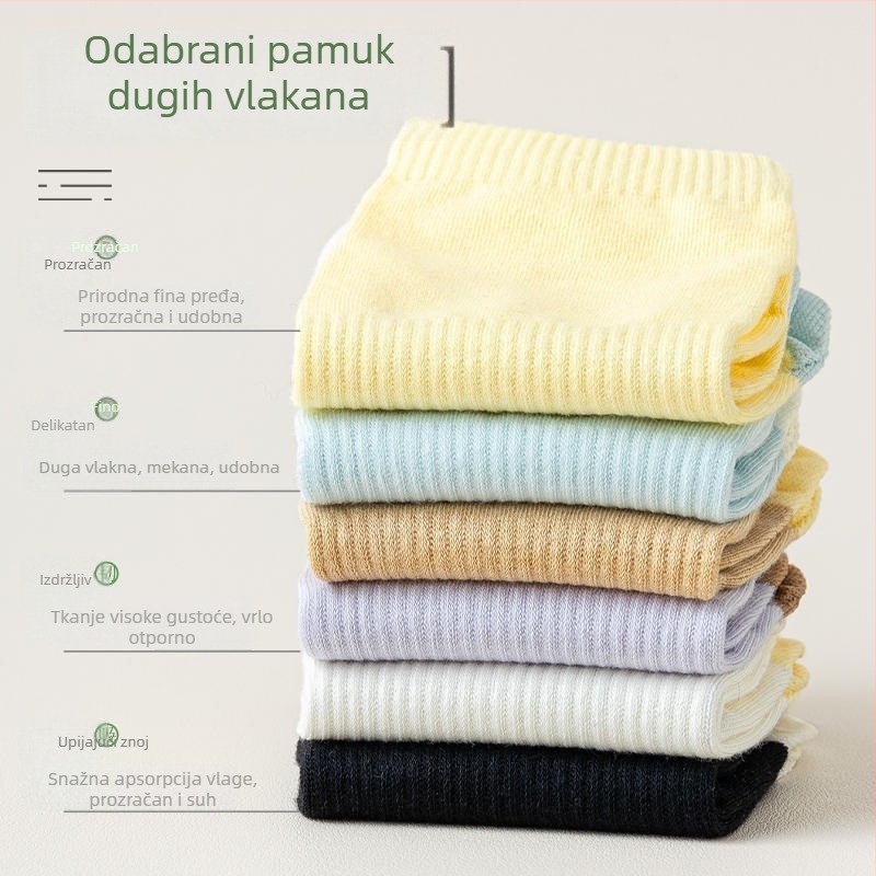 Ženske čarape s pet prstiju, ljetne tanke pamučne, boje poput bombona, upijaju znoj, prozračne, otporne na miris, kratke čarape