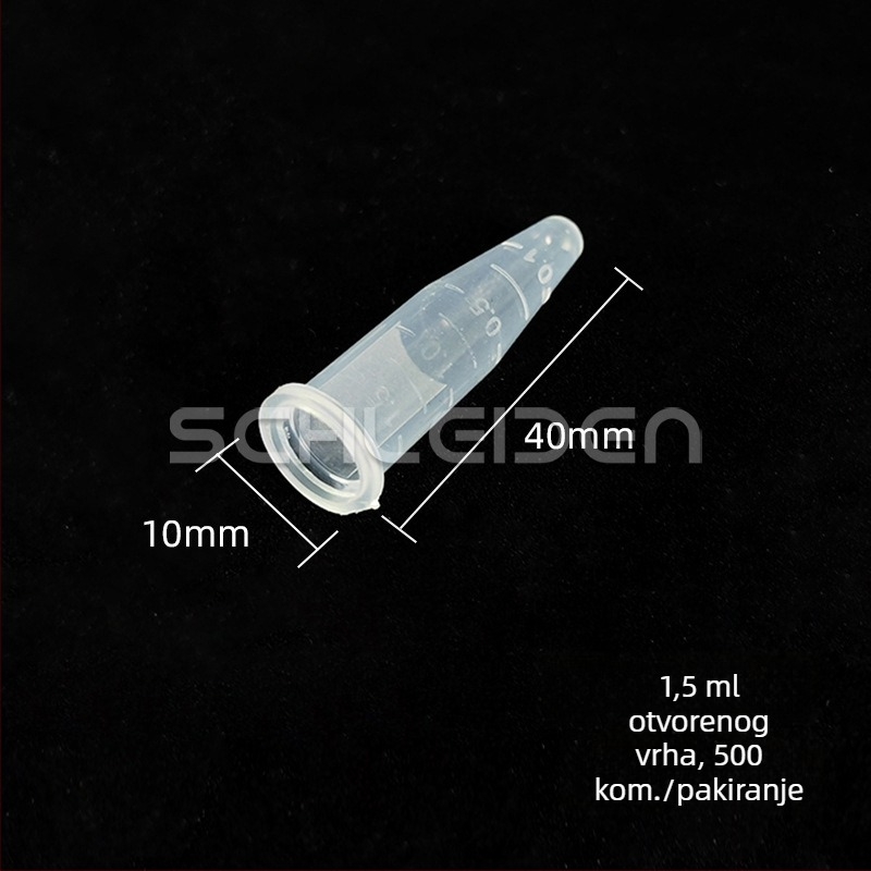 Centrifugijske cijevi bez poklopca, 1,5–10 ml, s konusnim ili zaobljenim dnom.