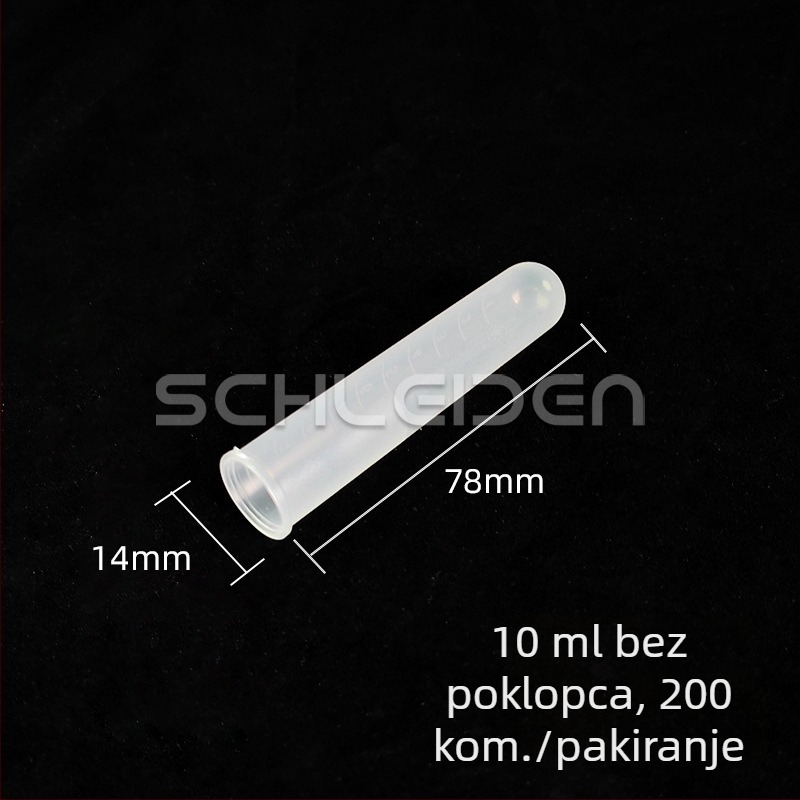 Centrifugijske cijevi bez poklopca, 1,5–10 ml, s konusnim ili zaobljenim dnom.