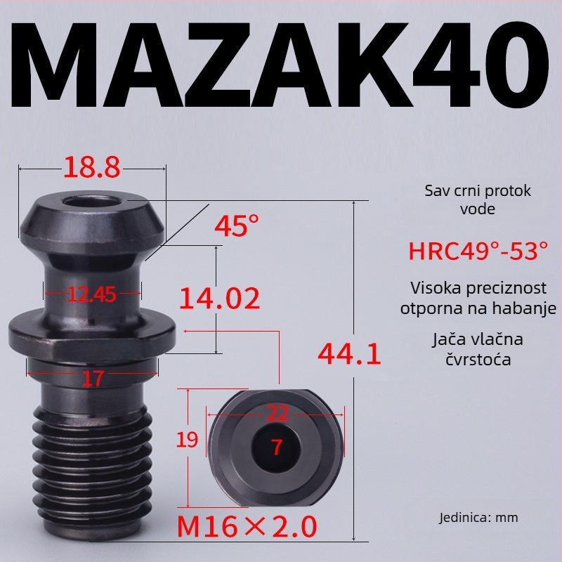 Mazak BT40/BT50 CNC držač alata za Mitsui seriju, s protokom hlađenja, visoka preciznost