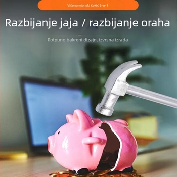 Rongji 6-in-1 mini čekić s križnim i ravnim odvijačem, praktičan kućanski alat