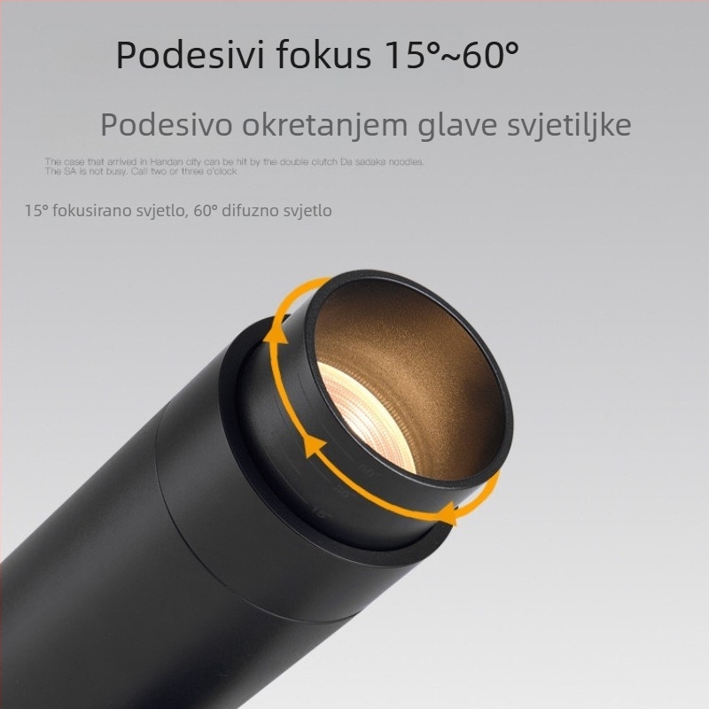 COB spot montiran na površinu s podesivim fokusom — stropno downlight s difuznim snopom, pogodno za trgovine odjeće, trgovine, restorane i kućnu upotrebu.