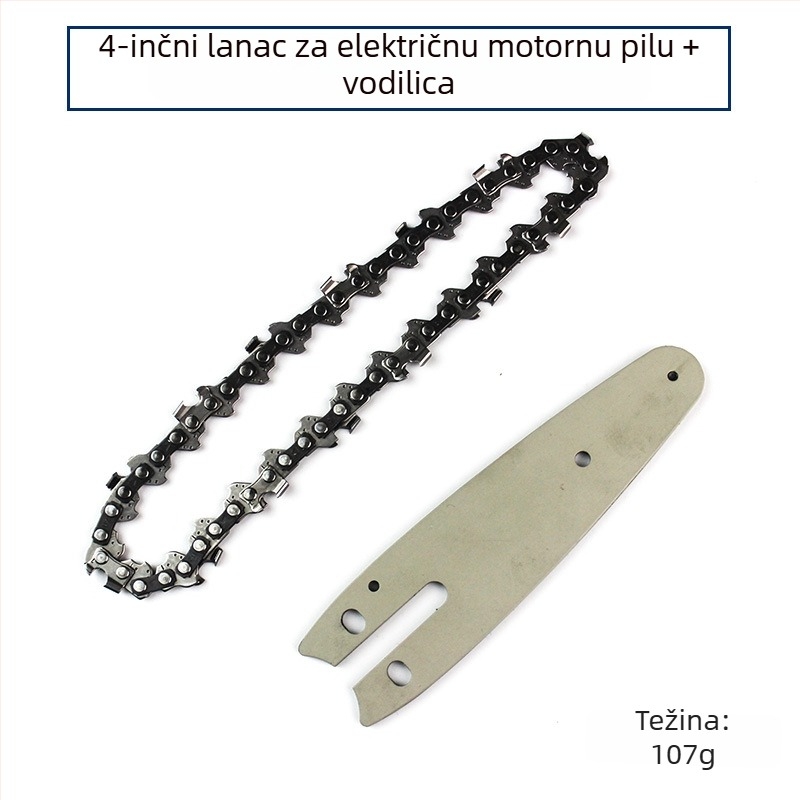 Komplet lančane trake za bežičnu električnu pilu s uljem za lanac, vodilicom lančane i dodatnim za šine od 4\" i 6\" za modifikaciju kutne pile