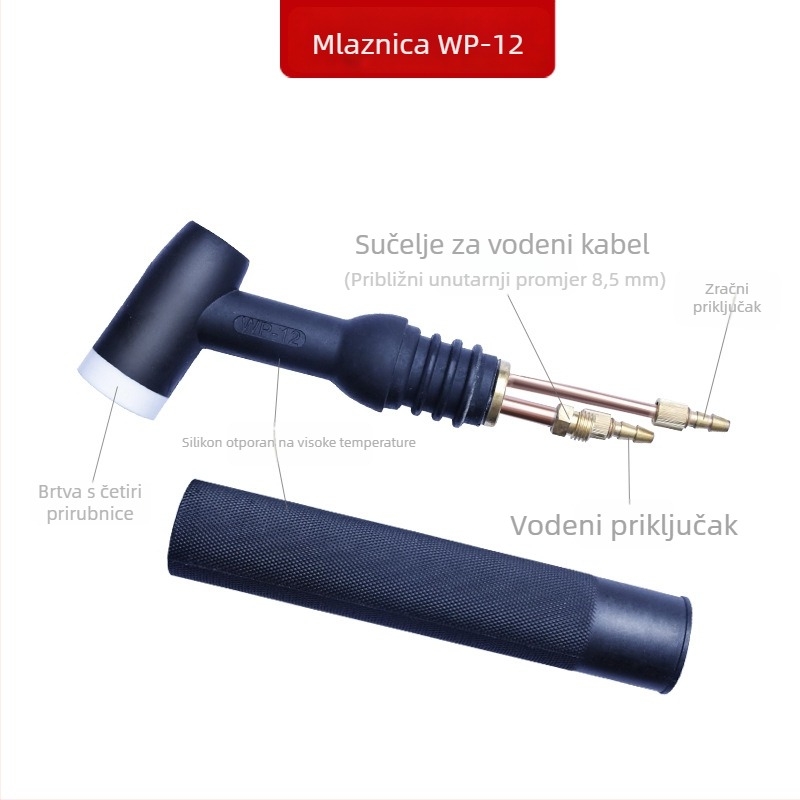 Pribor za argonsko TIG zavarivanje: vodeno hlađena palica WP17/WP18 i WP26 s hlađenjem zraka – sklop baklje