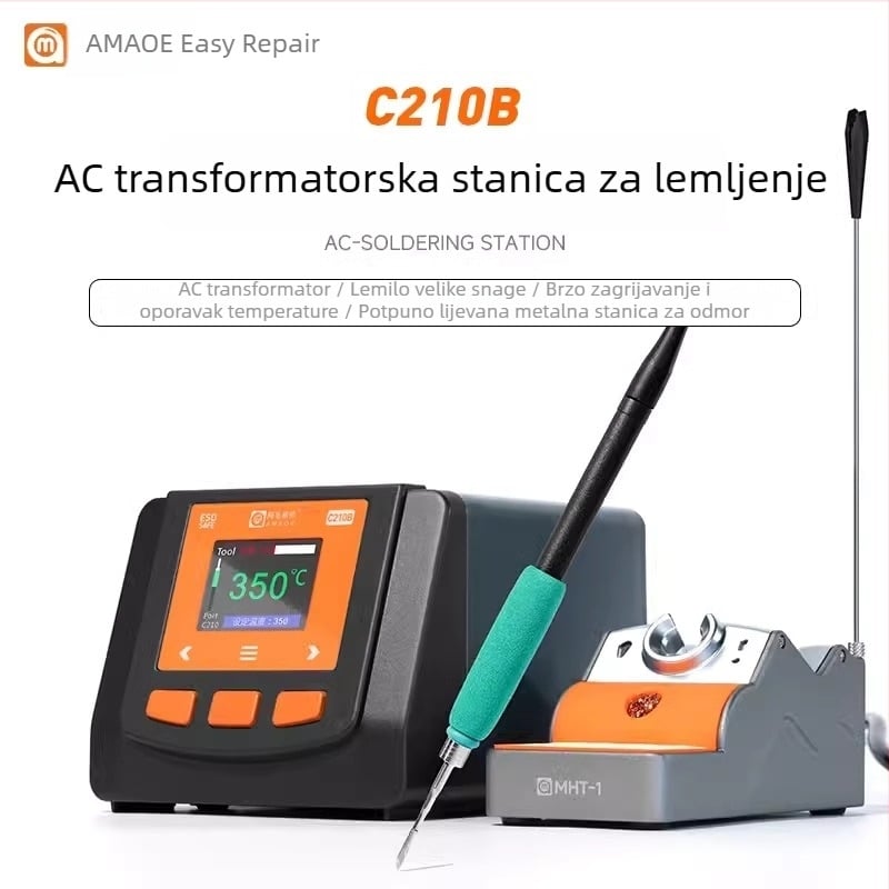 AM-C210E Jednostavna stanica za lemljenje za popravke s brzim zagrijavanjem, AC transformator, antistatijska lemilica