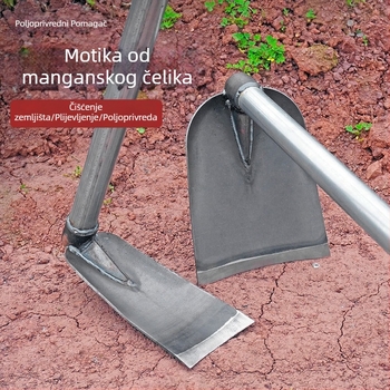 Duga metalna motika za vrtlarenje – velika motika za obradu tla, plijevljenje i kopanje bambusovih izdanka