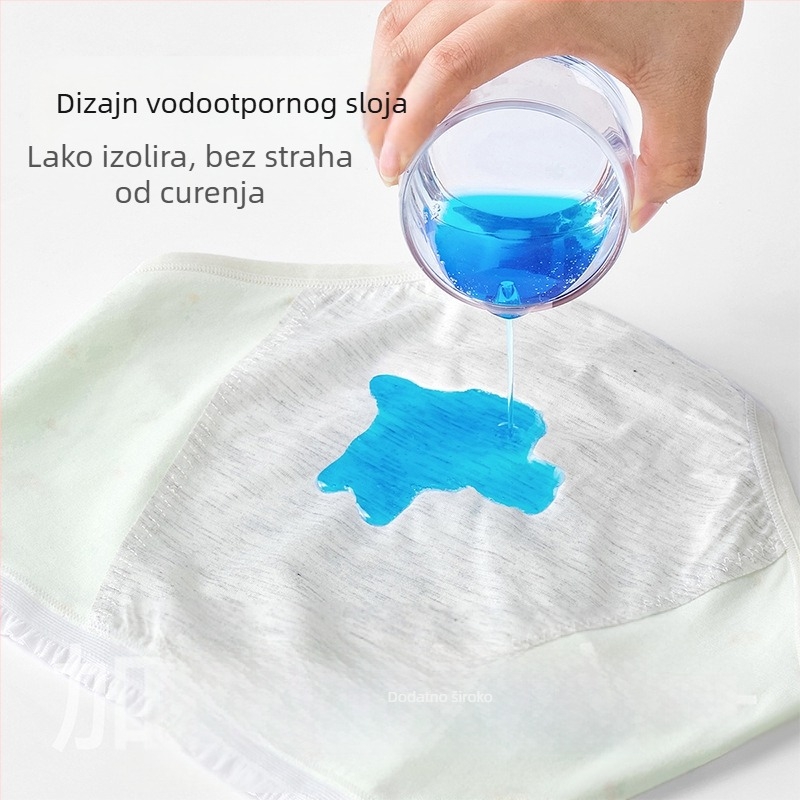 Djevojačke gaćice za menstrualni ciklus s zaštitom od curenja, antibakterijske, trokutasti kroj, 10A