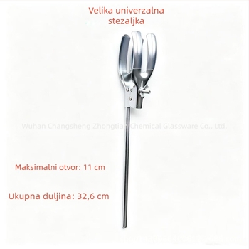 Klešta s tri čeljusti, srednje veličine držač za bočice i posude, križna klešta, klešta za bočicu s dvostrukim gornjim vijakom, univerzalna klešta, klešta za kondenzacijsku cijev, pribor za željeznu postolju