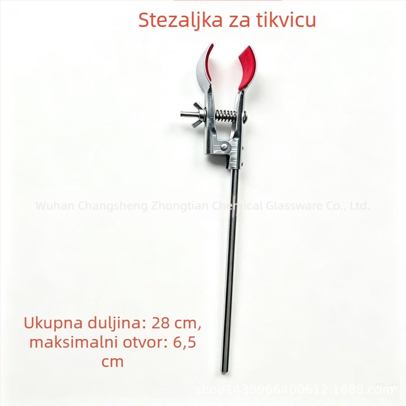 Klešta s tri čeljusti, srednje veličine držač za bočice i posude, križna klešta, klešta za bočicu s dvostrukim gornjim vijakom, univerzalna klešta, klešta za kondenzacijsku cijev, pribor za željeznu postolju
