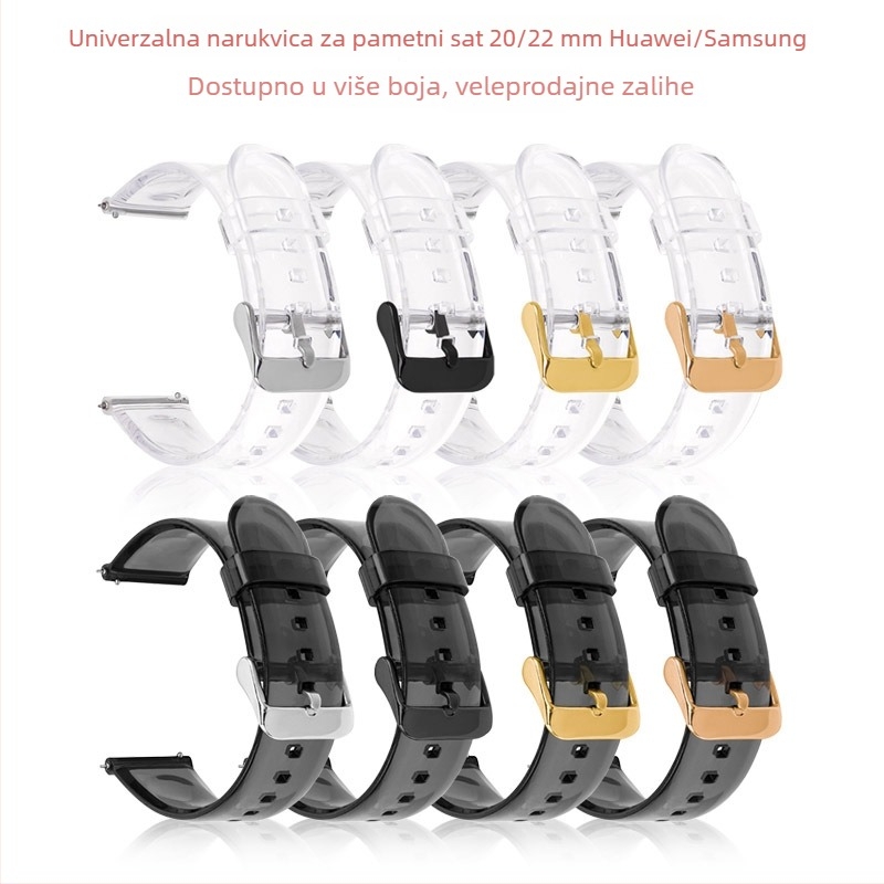 Prozirni remen od 20/22 mm za Samsung Galaxy Watch4 i Huawei pametne satove