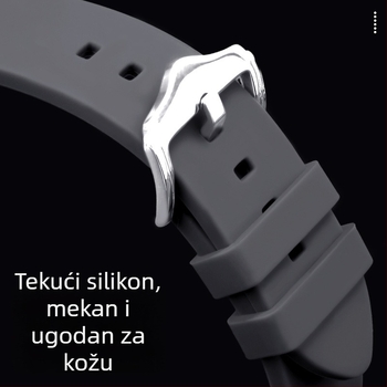 Rem od tekućeg silikona kompatibilan s Samsung Galaxy Watch5/4/3, 20/22 mm, jednobojan, srebrna kopča