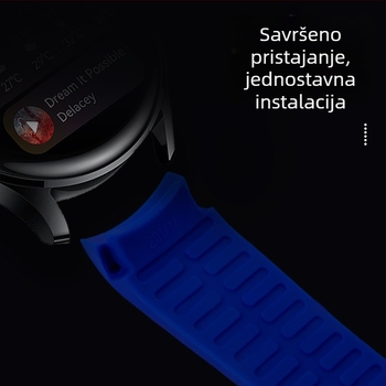 Rem od tekućeg silikona kompatibilan s Samsung Galaxy Watch5/4/3, 20/22 mm, jednobojan, srebrna kopča