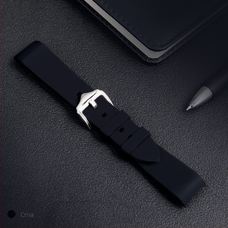 Rem od tekućeg silikona kompatibilan s Samsung Galaxy Watch5/4/3, 20/22 mm, jednobojan, srebrna kopča