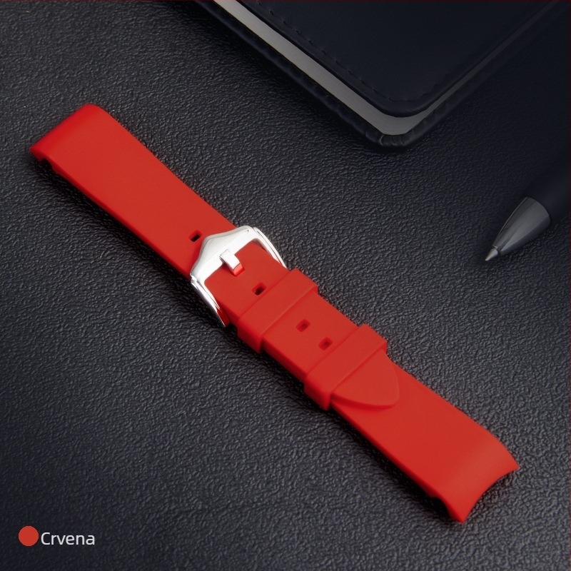 Rem od tekućeg silikona kompatibilan s Samsung Galaxy Watch5/4/3, 20/22 mm, jednobojan, srebrna kopča