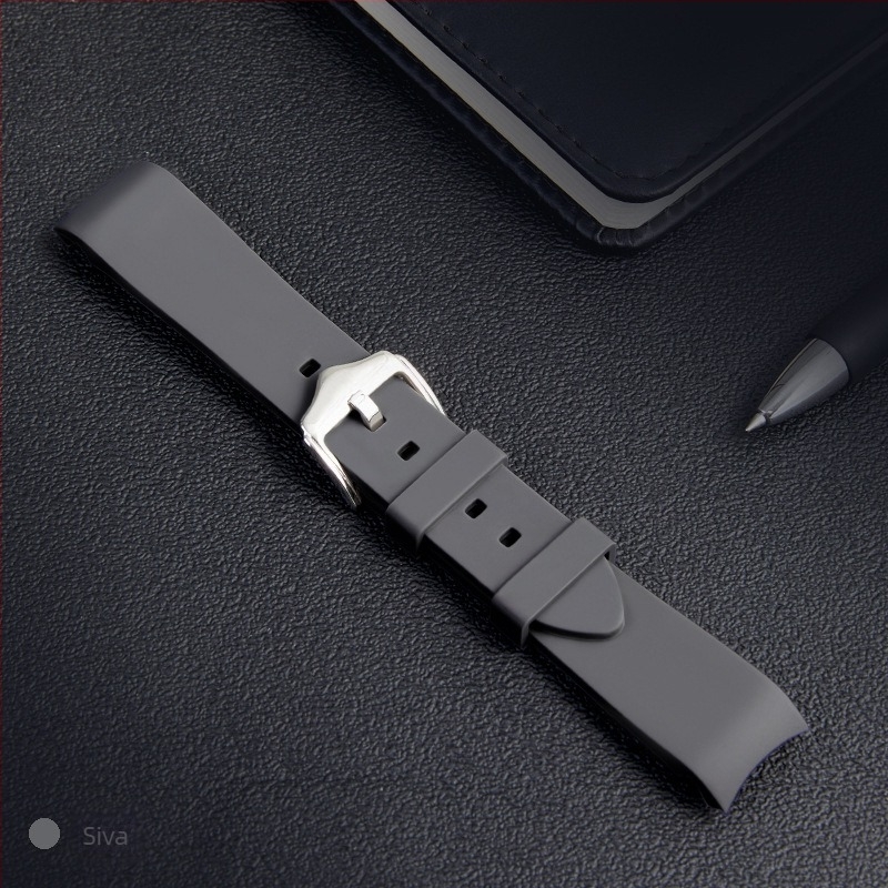 Rem od tekućeg silikona kompatibilan s Samsung Galaxy Watch5/4/3, 20/22 mm, jednobojan, srebrna kopča