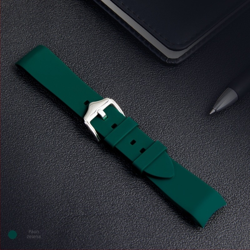 Rem od tekućeg silikona kompatibilan s Samsung Galaxy Watch5/4/3, 20/22 mm, jednobojan, srebrna kopča