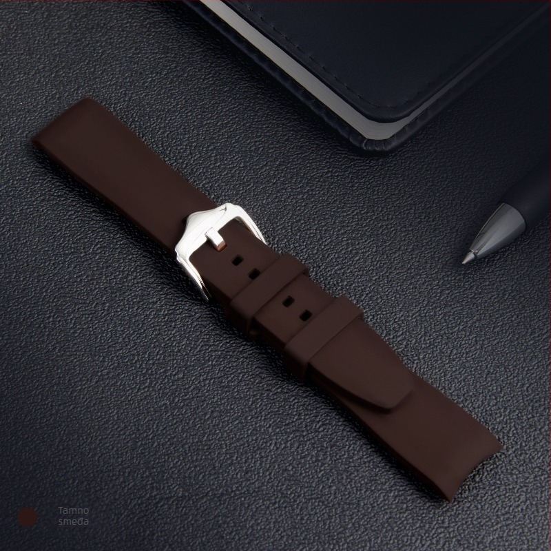 Rem od tekućeg silikona kompatibilan s Samsung Galaxy Watch5/4/3, 20/22 mm, jednobojan, srebrna kopča