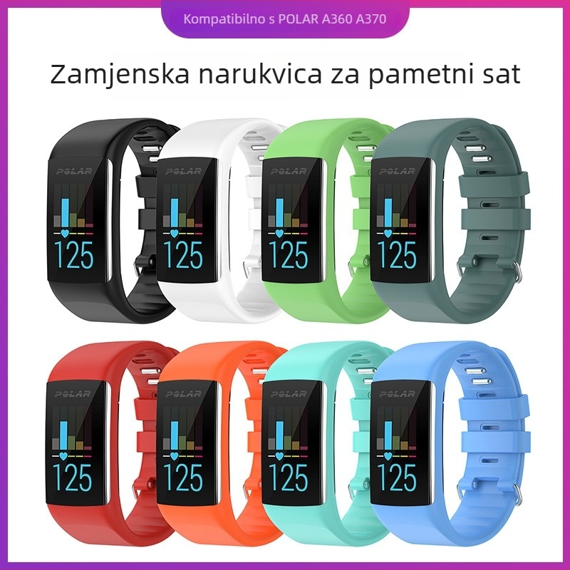 Silikonska zamjenska traka za POLAR A360/A370 pametni sportski sat, crna, širina 21 mm