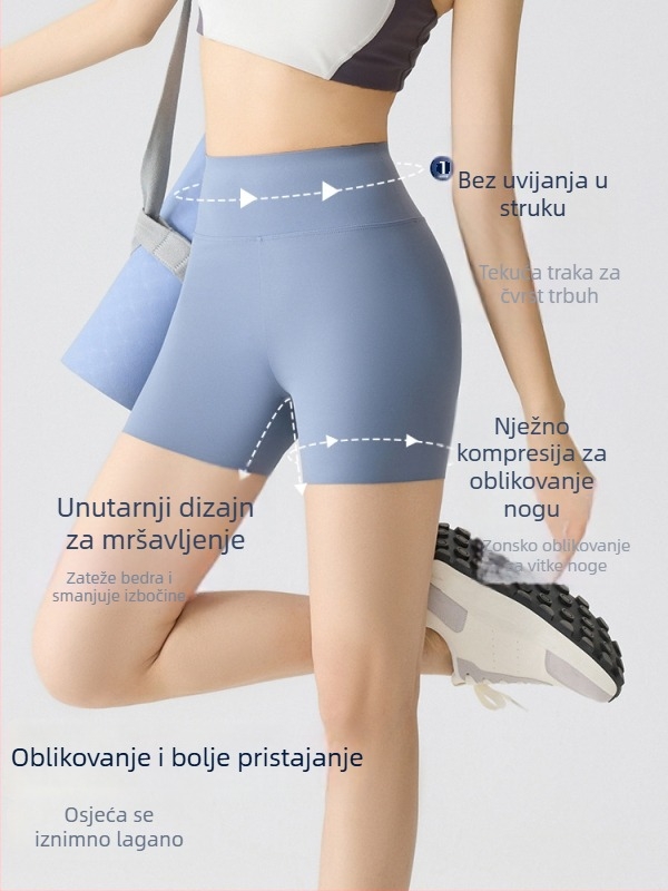 Ženski leggings s visokim strukom, laganih za ljeto, 3/4 duljine, mogu se nositi i kao vanjska odjeća, kontrola trbuha i podizanje stražnjice, shorts za diskreciju