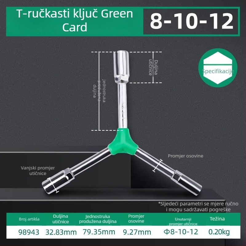 Topson Produženi Y-oblik vanjski šesterokutni ključ za auto popravke, ručni, višenamjenski, štedi napor, trokraki ključ