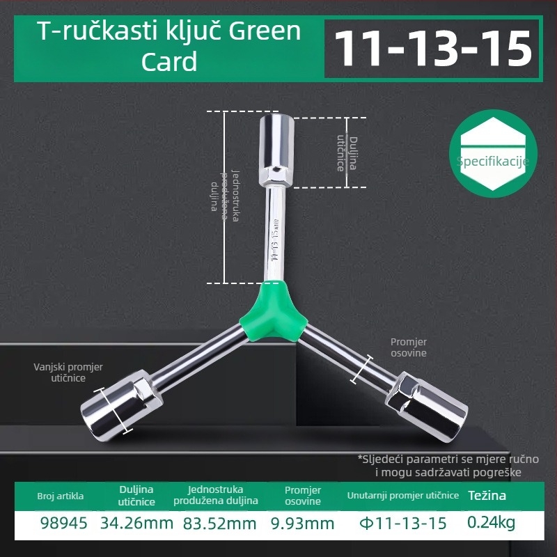 Topson Produženi Y-oblik vanjski šesterokutni ključ za auto popravke, ručni, višenamjenski, štedi napor, trokraki ključ