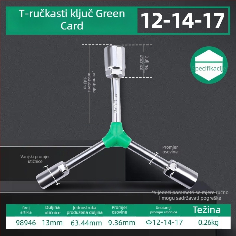 Topson Produženi Y-oblik vanjski šesterokutni ključ za auto popravke, ručni, višenamjenski, štedi napor, trokraki ključ