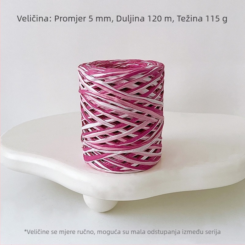 Šarene raffia vrpce za pakiranje poklona – ručno izrađena cvjetna vrpca u bojama duge