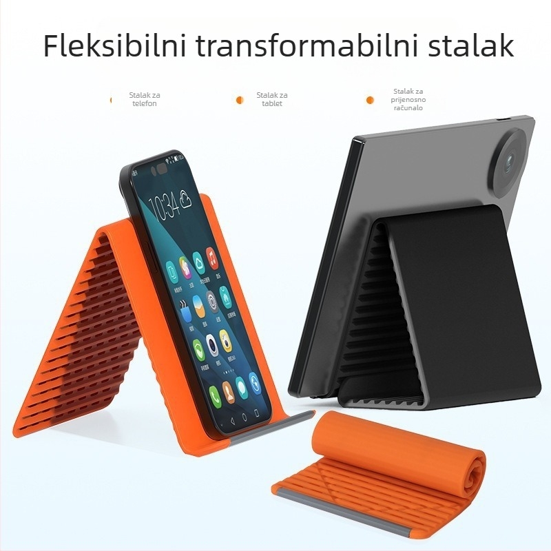 Fleksibilan sklopivi silikonski držač za telefon, univerzalni držač za tablete i laptope, transformabilan za putovanja i kućnu upotrebu